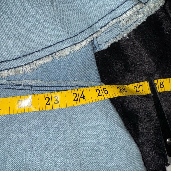 Anthropologie XL 1X Pilcro Soft Denim Ruffle Tiered Denim Maxi Dress Slit 2X - Picture 12 of 16